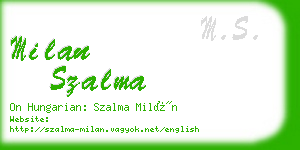 milan szalma business card